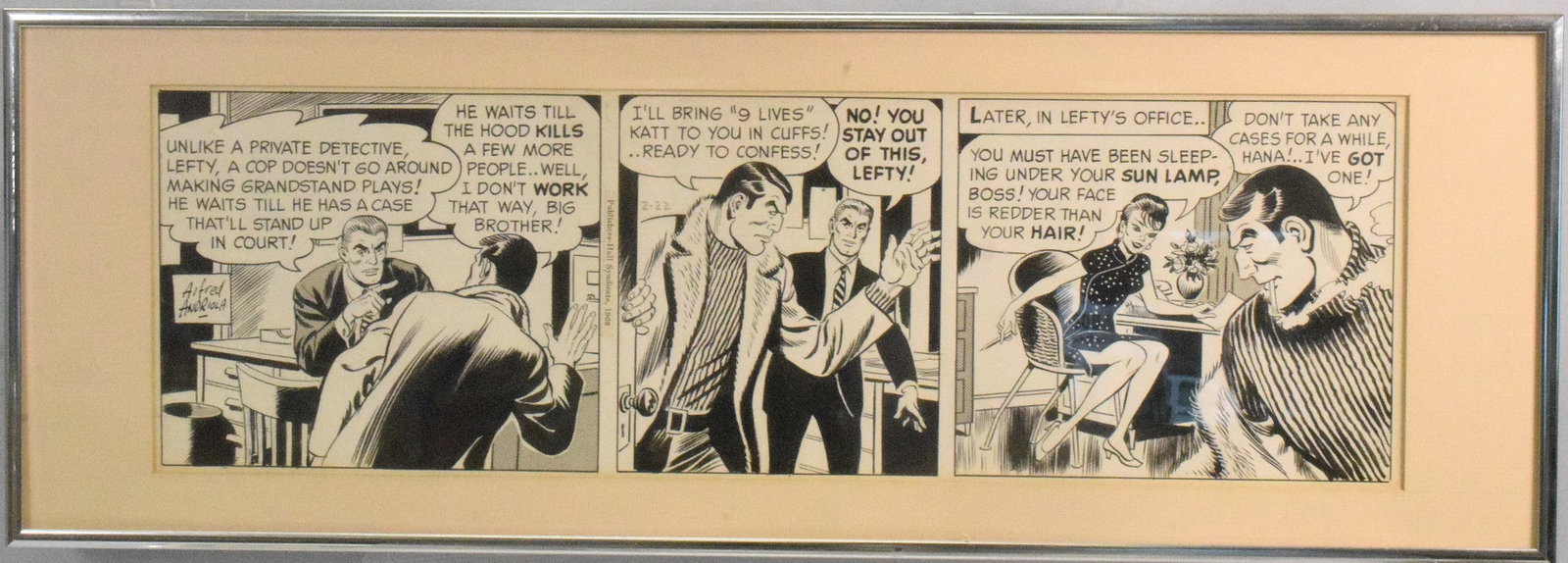 ALFRED ANDRIOLA ORIGINAL COMIC ART: "Kerry Drake" by Alfred Andriola (1912 - 1983) an American cartoonist best known for this workAlfred James Andriola (May 24, 1912 – March 29, 1983) was an American cartoonist best known for the comi