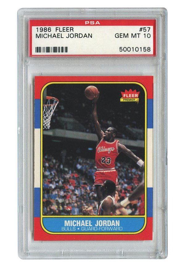 64 1986 Michael Jordan Fleer Rookie Card PSA Graded GE Sep 07, 2012