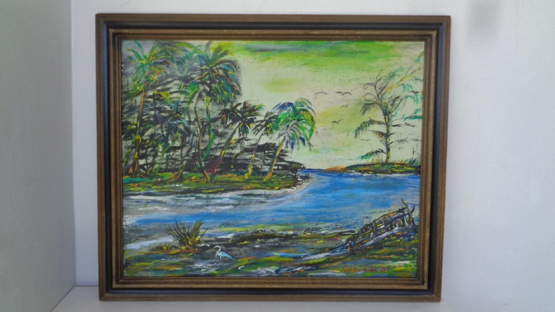 Original Florida Landscaping Painting Signed (1 of 4)