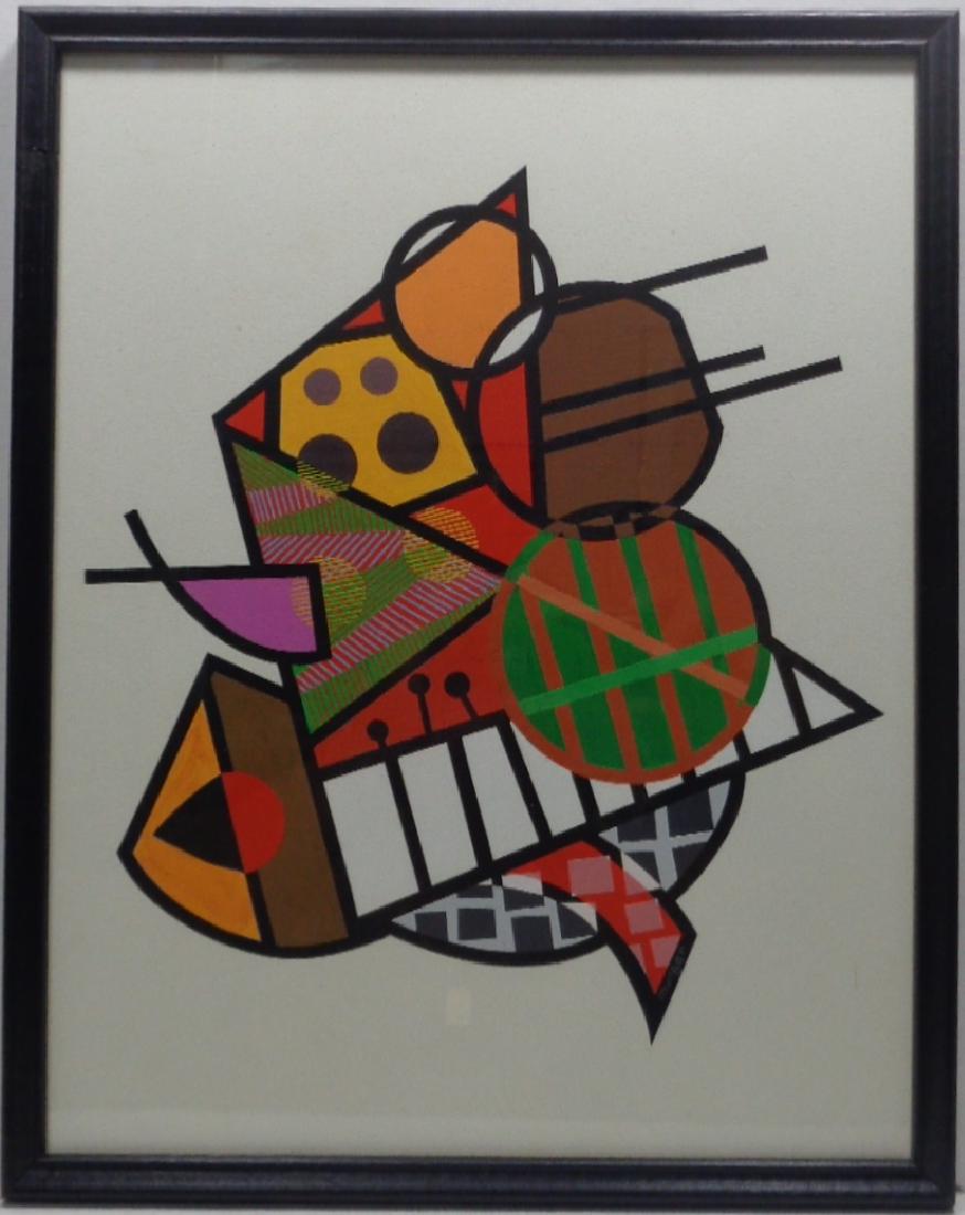 Vintage Original Geometric Abstract Hand Painted Signed (1 of 5)