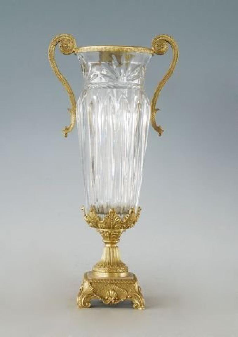 Large Crystal & Bronze Vase (1 of 1)