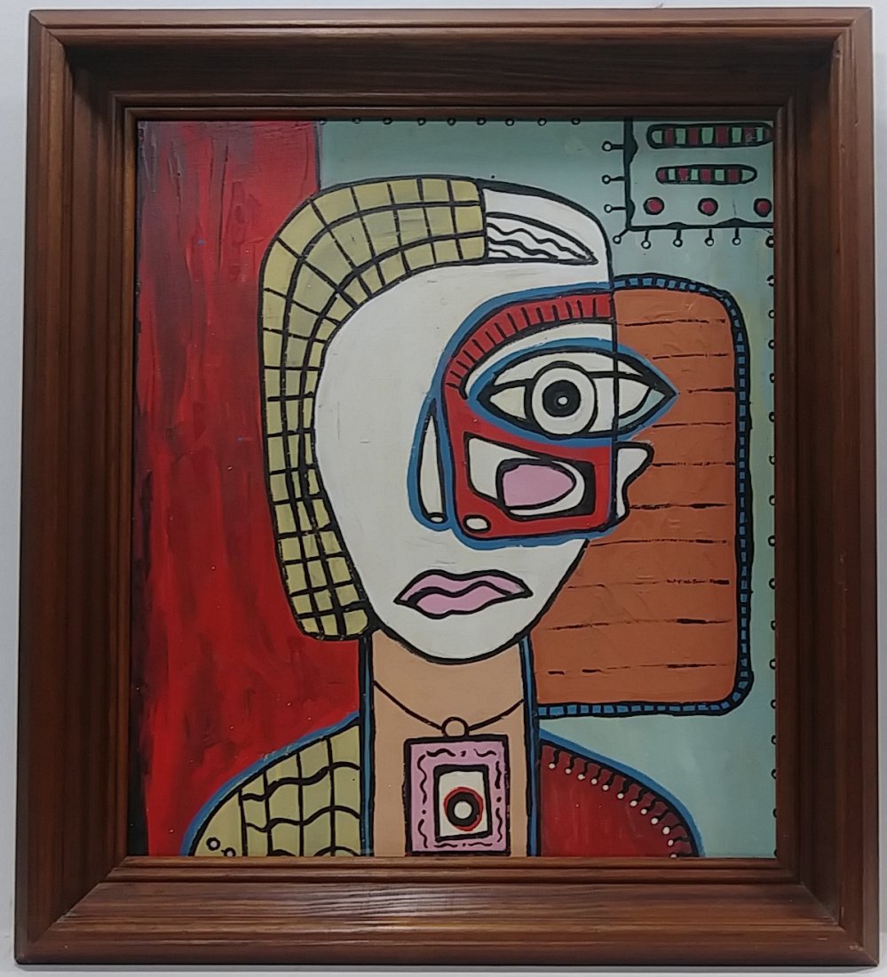 Painted on Hard Board,Signed on Back (1 of 5)