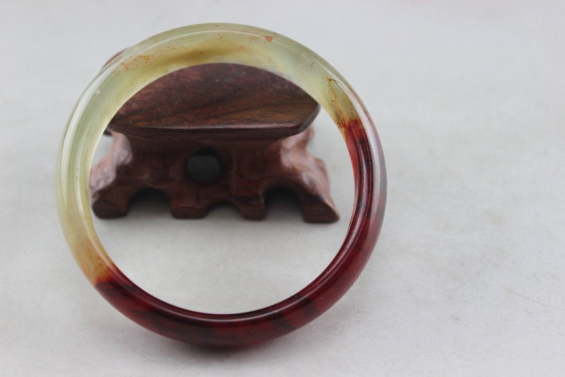 Antique Natural Red Blood Jade Hand-Carved Bangle (1 of 2)