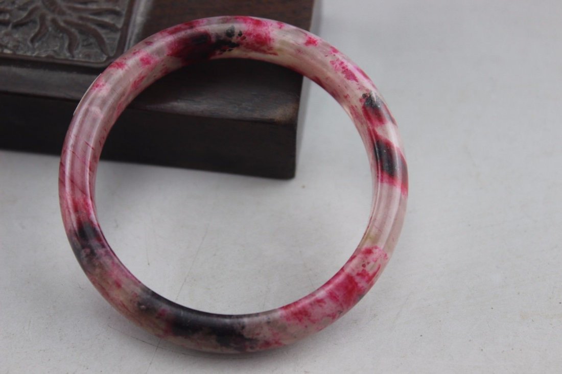 Antique Natural Red Blood Jade Hand-Carved Bangle (1 of 2)