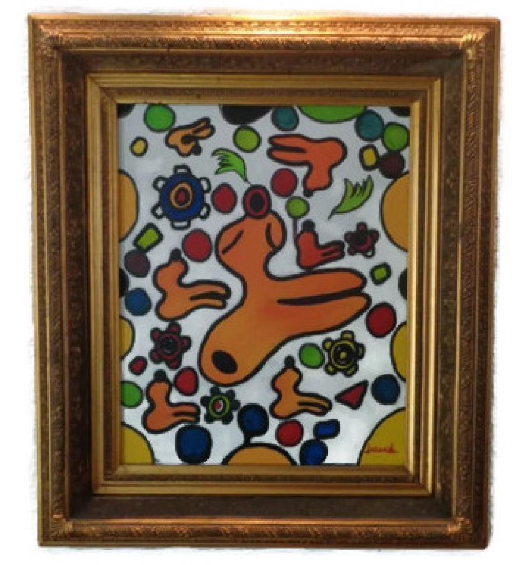 Jaramillo (Col -1956) Original Surrealism Oil Painting: Gustavo Jaramillo (b.1956) Colombian Surrealism Modernism Original Oil Painting .signed.Stretcher - Large Original Painting on CanvasSigned W. New York on Back, Measurements: Painting:20" x 16" Frame:
