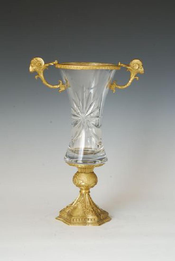 Large Crystal Faceted Vase Ram Handles 22 (1 of 1)