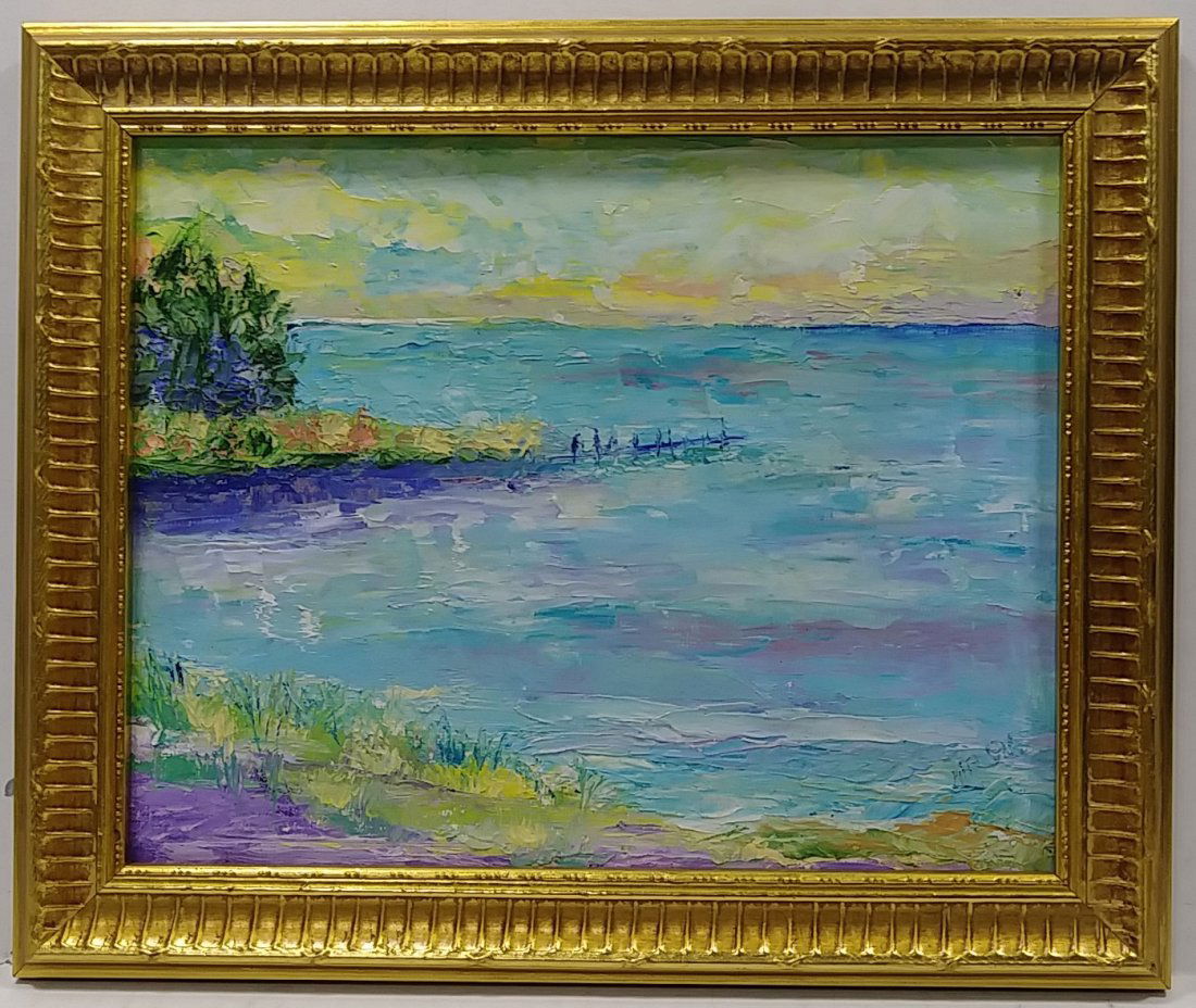 Original Expressionism Abstract Seascape Oil Painting (1 of 2)