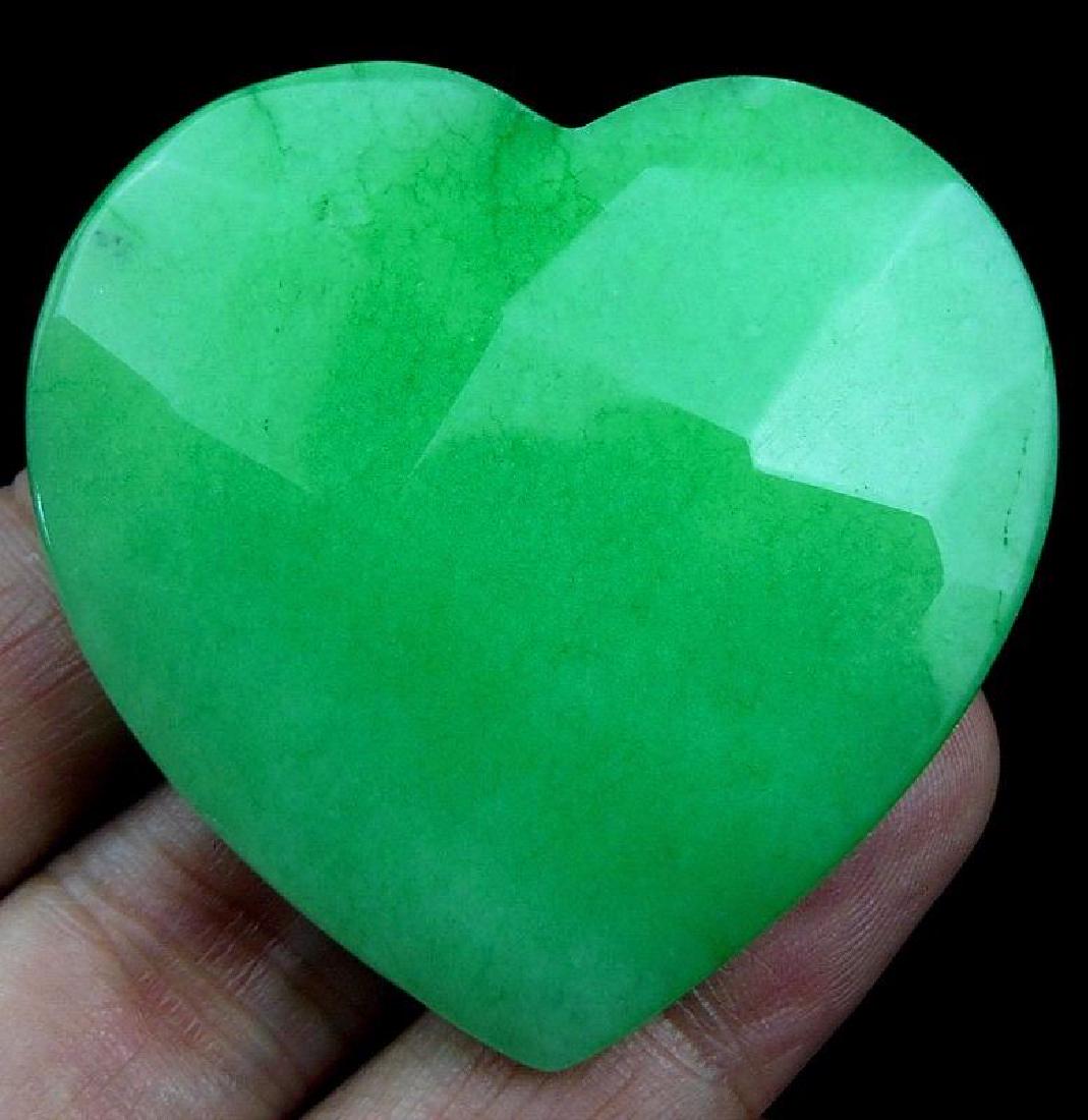 Beautiful Green Cab Cabochon Jade Heart (1 of 1)