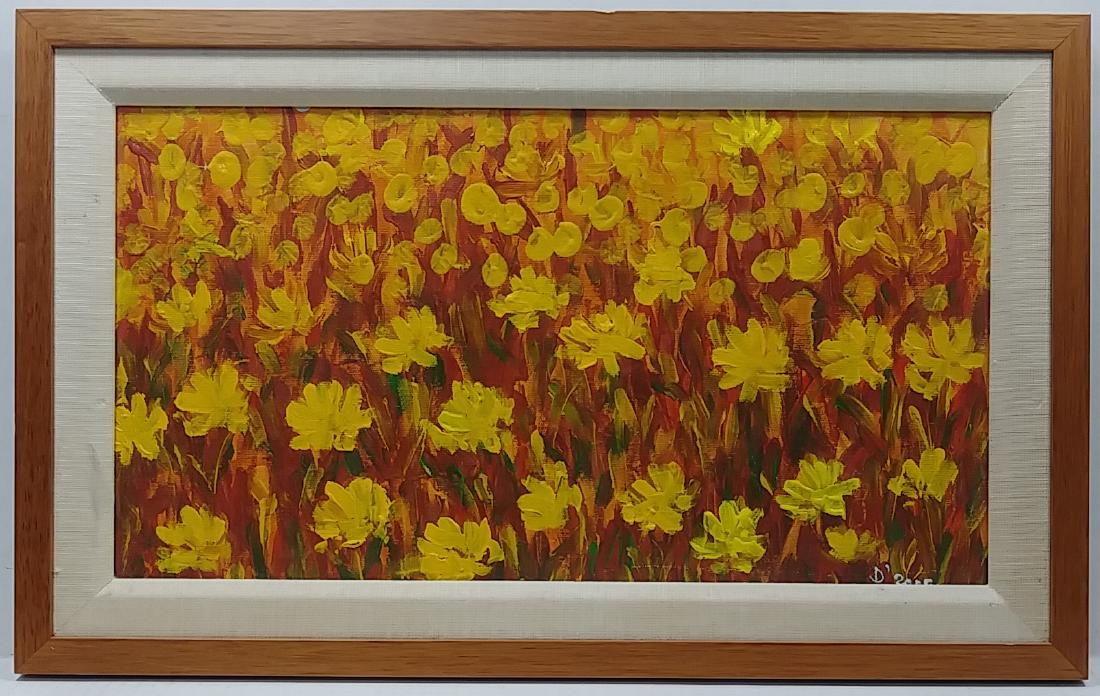 Original Sunflower Oil Painting, Signed (1 of 3)