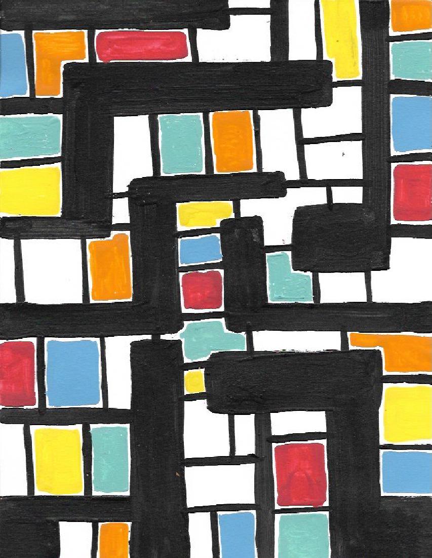 Original Abstract Geometric Expressionism Painting (1 of 2)