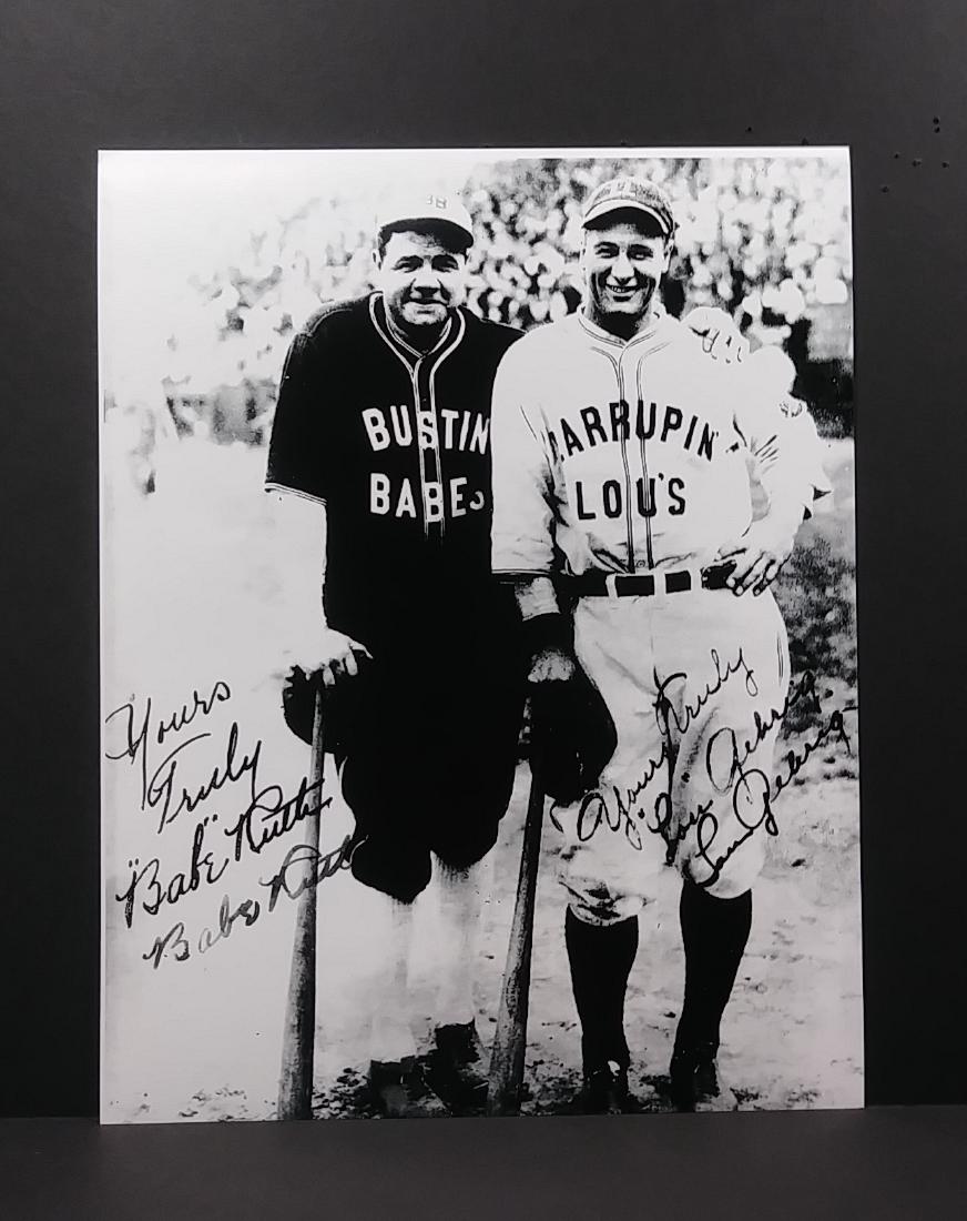 Babe Ruth Hand Signed Photo Litho Print (1 of 5)