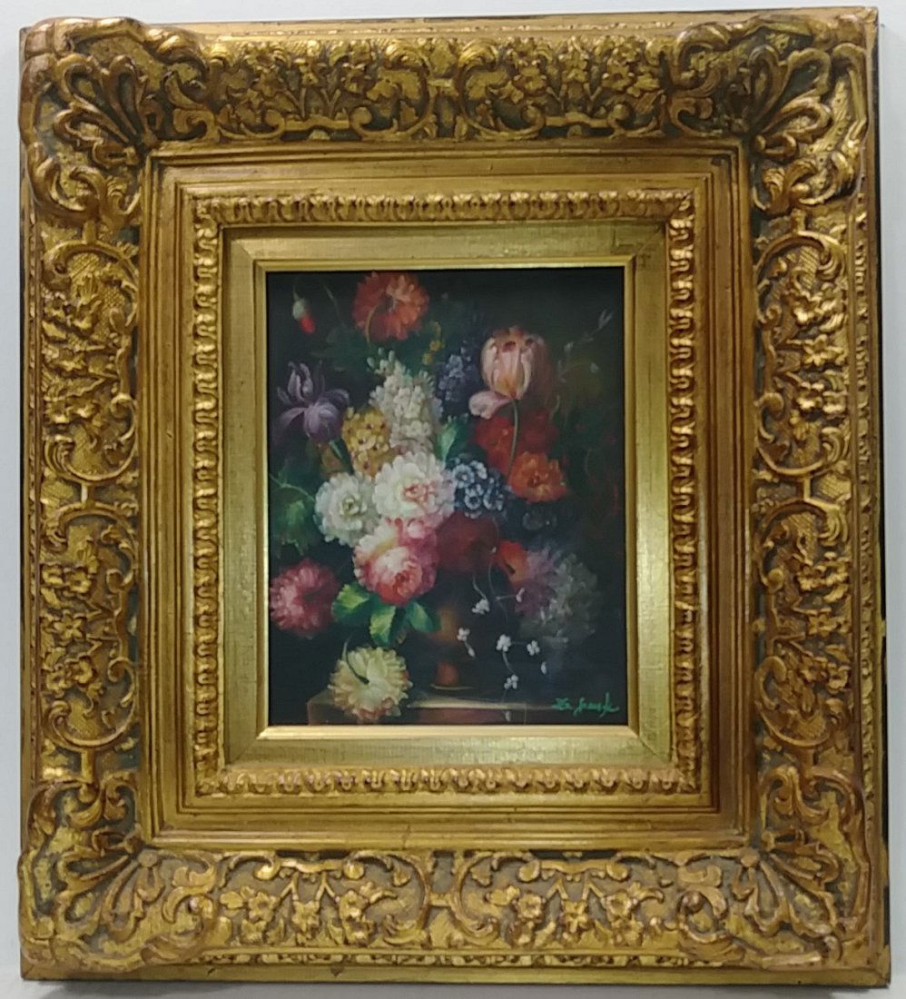 Bouque of Flower Oil Painting Signed. (1 of 4)