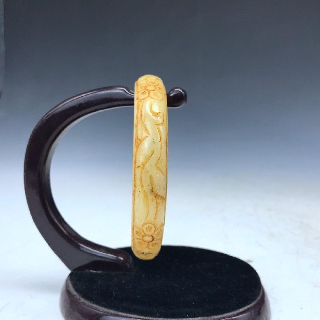 Antique Hand Carved Chinese Jade Bangle (1 of 4)