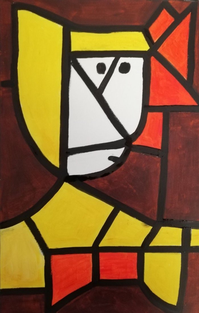 Expressionist Paul Klee Large Painting Drawing Peasant (1 of 1)