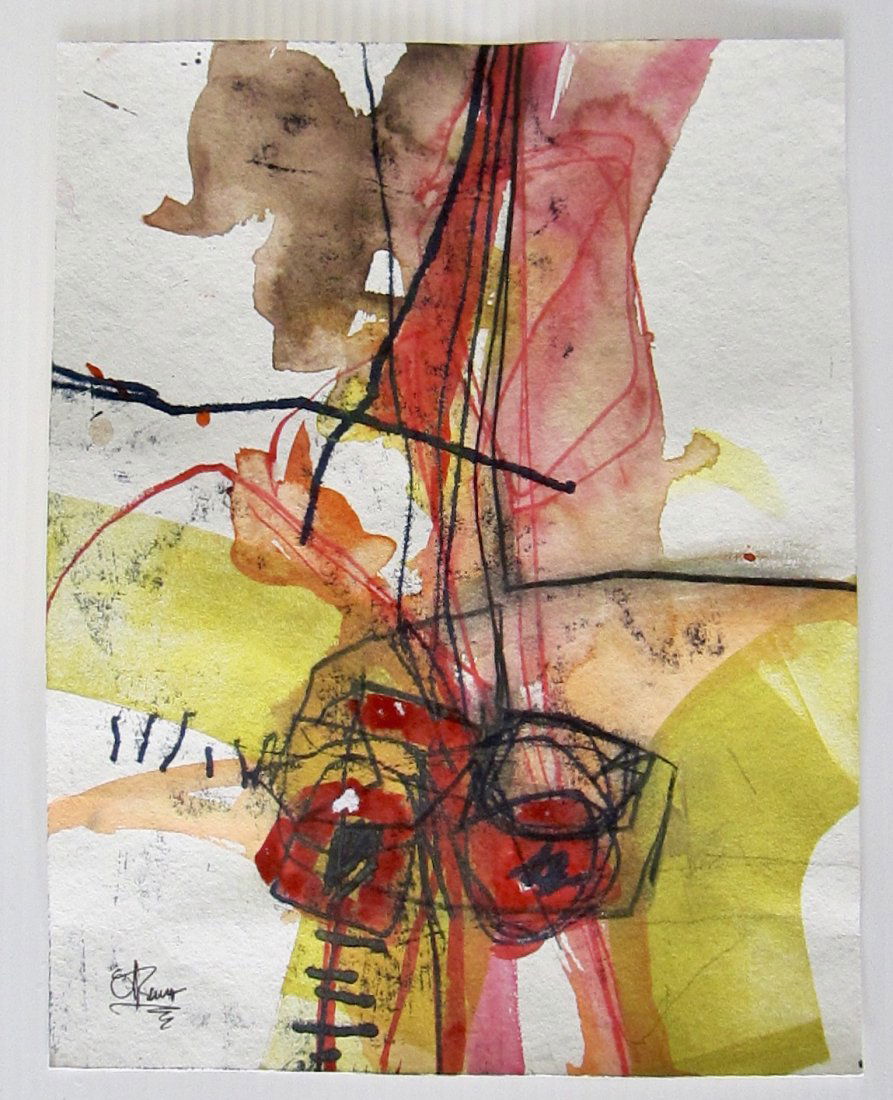 Original J Rivera”Abstract” Mixed Media. Signed (1 of 3)