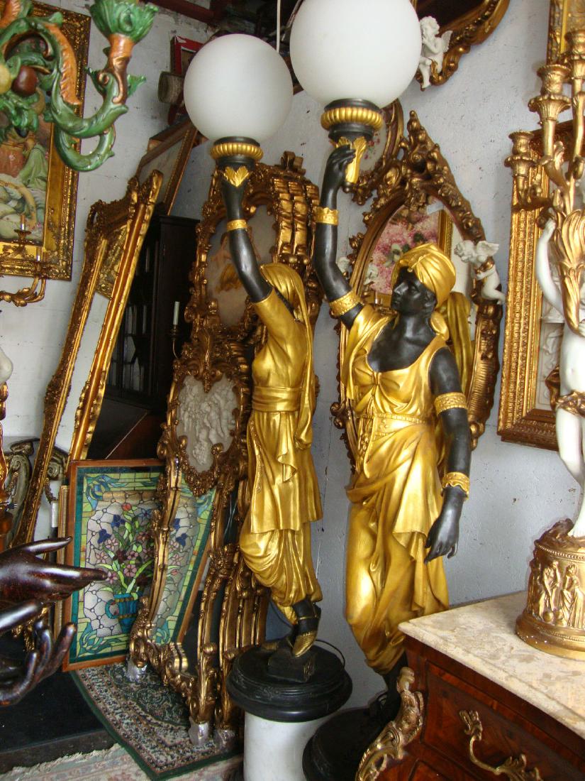 Pair Bronze Lady Blackamoor Floor Lamps Nov 28 2018 Estate
