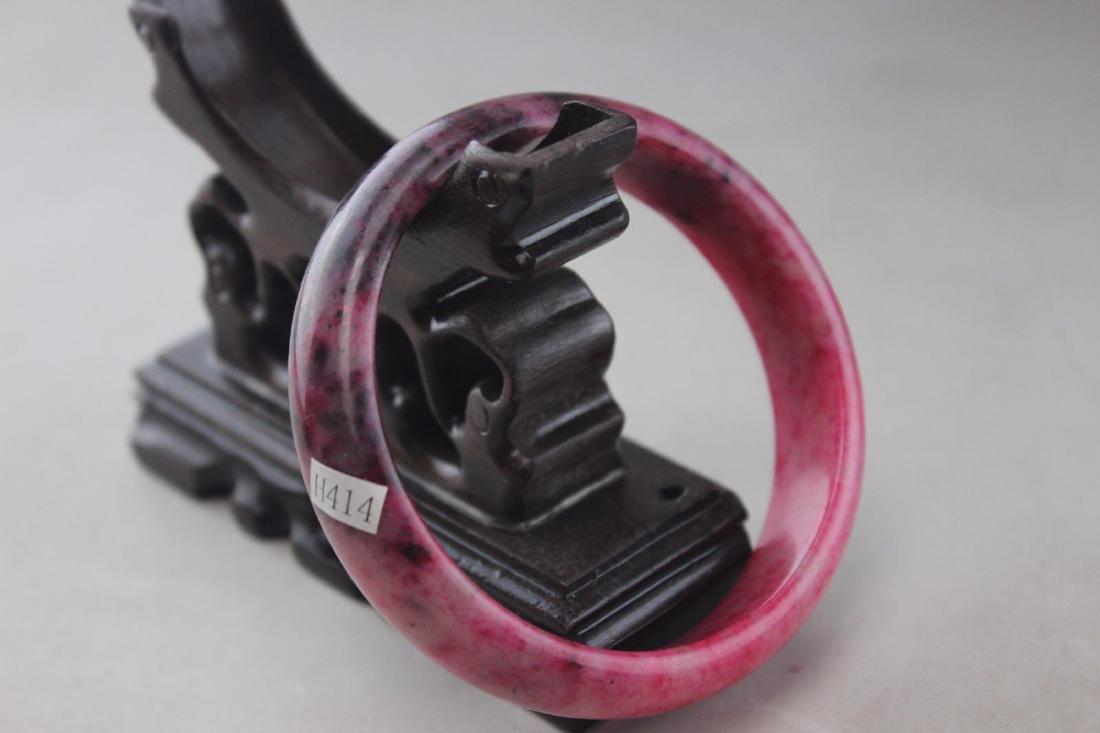 Old Natural Jade Red Blood Carved Bangle Bracelet (1 of 2)