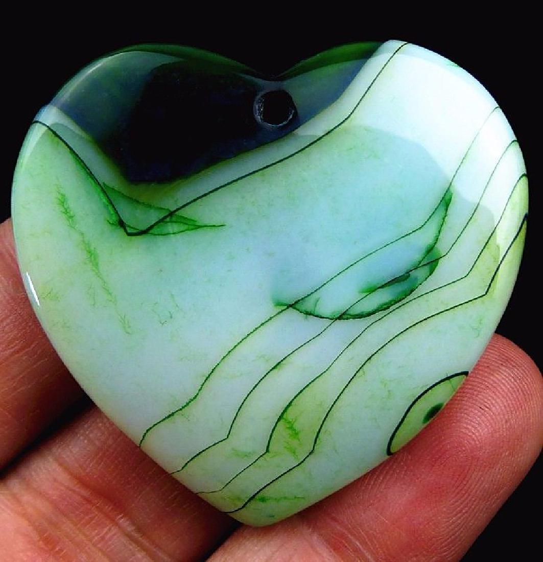 Beautiful Green Cab Cabochon Jade Heart (1 of 1)