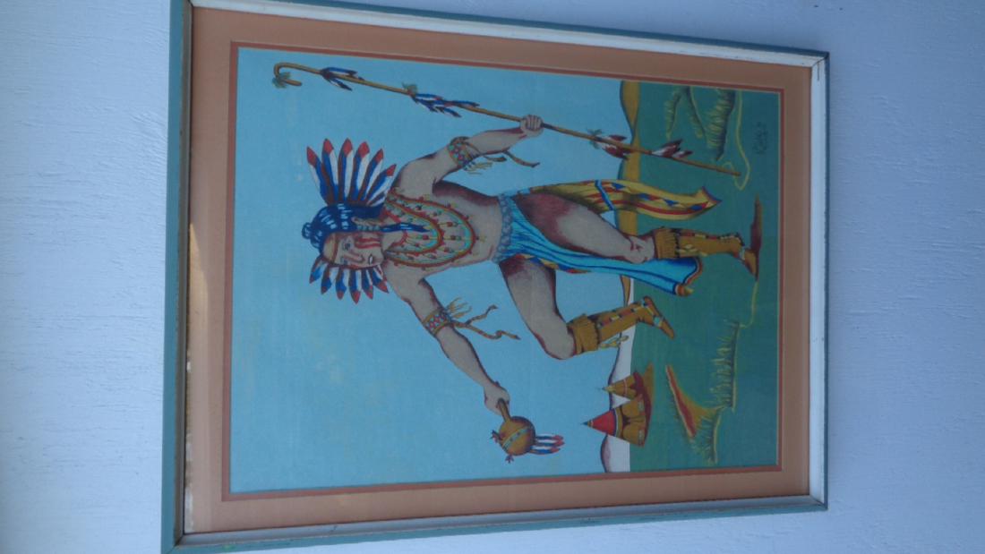 R.C Wolf -79 Sined Native Indian Original Painting (1 of 5)
