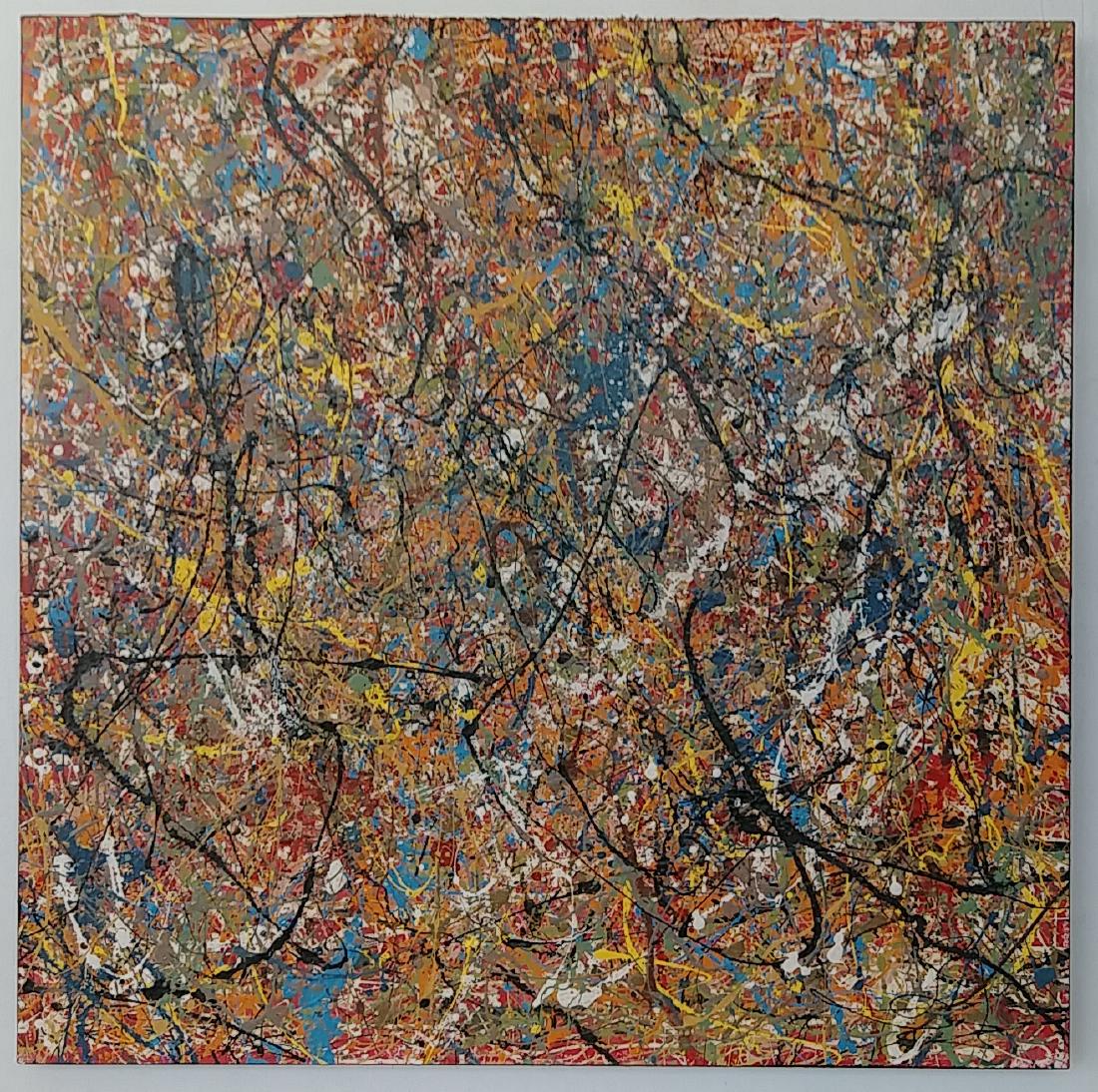 Large Abstract Painting W/COA Fingerprint Signature (1 of 8)