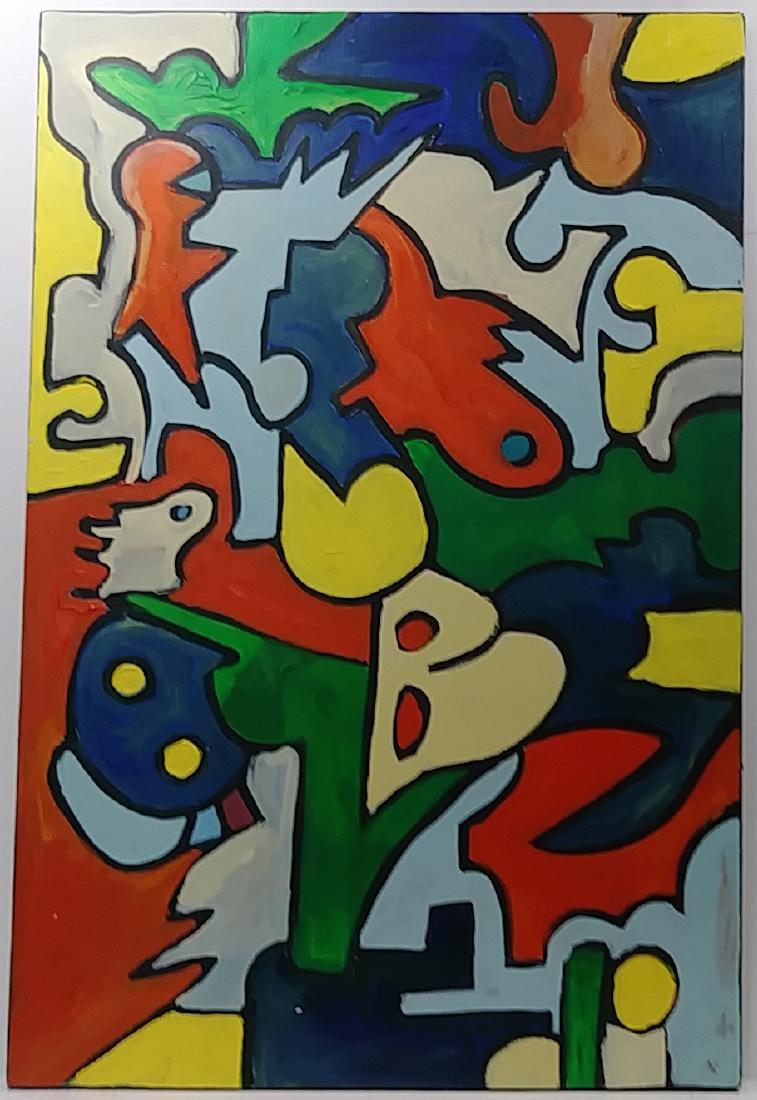 Original Abstract Painting Signed and Artist Certificat (1 of 4)