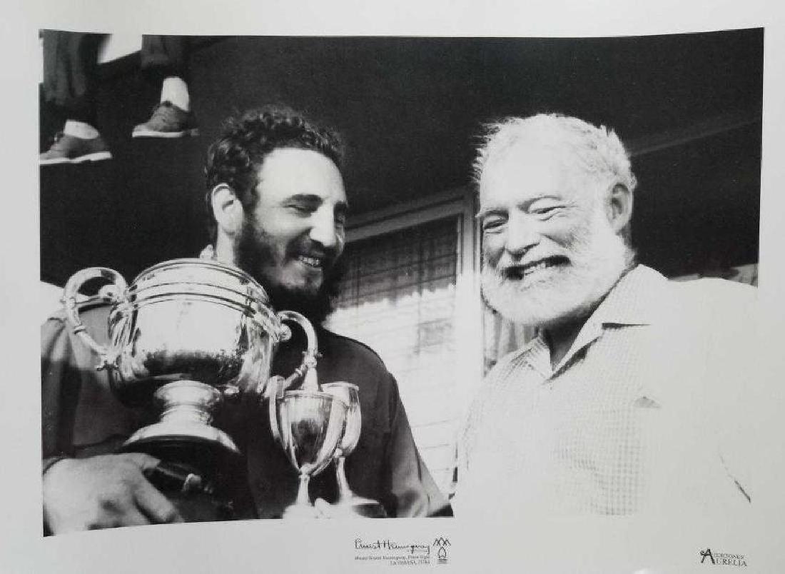Fidel Castro & Ernest Hemingway, Habana Cuba 1960 Print: Fidel Castro & Ernest Hemingway, Habana Cuba 1960 Print. Fidel, after a fishing journey on board the Cristal yacht and having received the trophy as winner of the flirt single place, shares his experi
