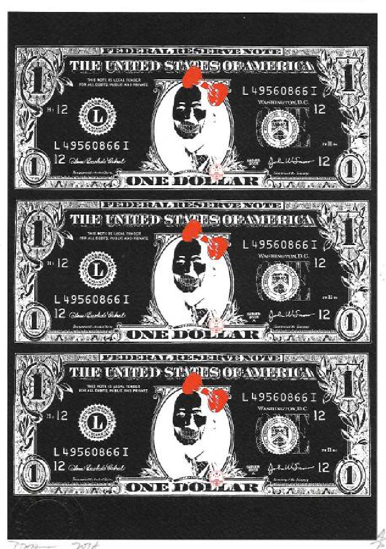 Signed Death NYC Pop Art Lithograph W/COA - MONEY: Death NYC Pop Art Lithograph W/Certificated of Authenticity. Extra Tick Paper Size: 8 1/4 x 11 3/4 Inches. Excellent Condition