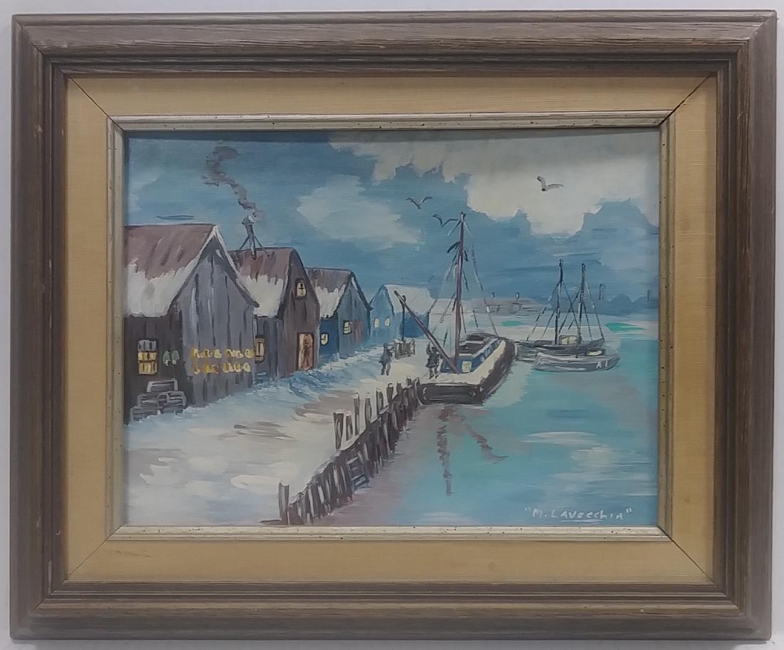 Original Oil Painting M. Lavecchia signed. Canvas board (1 of 3)