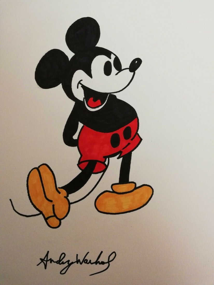 Neo Expressionist Andy Warhol Art Painting on Tick Pape (1 of 1)