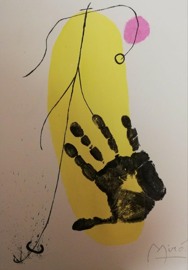 Neo Expressionist Joan Miro Art Painting Watercolor: Neo Expressionist Joan Miro Art Painting on Tick Paper. Watercolor-Ink Mixed media. Appx Painting Size. 11 1/2 x 16 1/2 inches. This is a hand-painted painting, not an impression of any kind. It is so