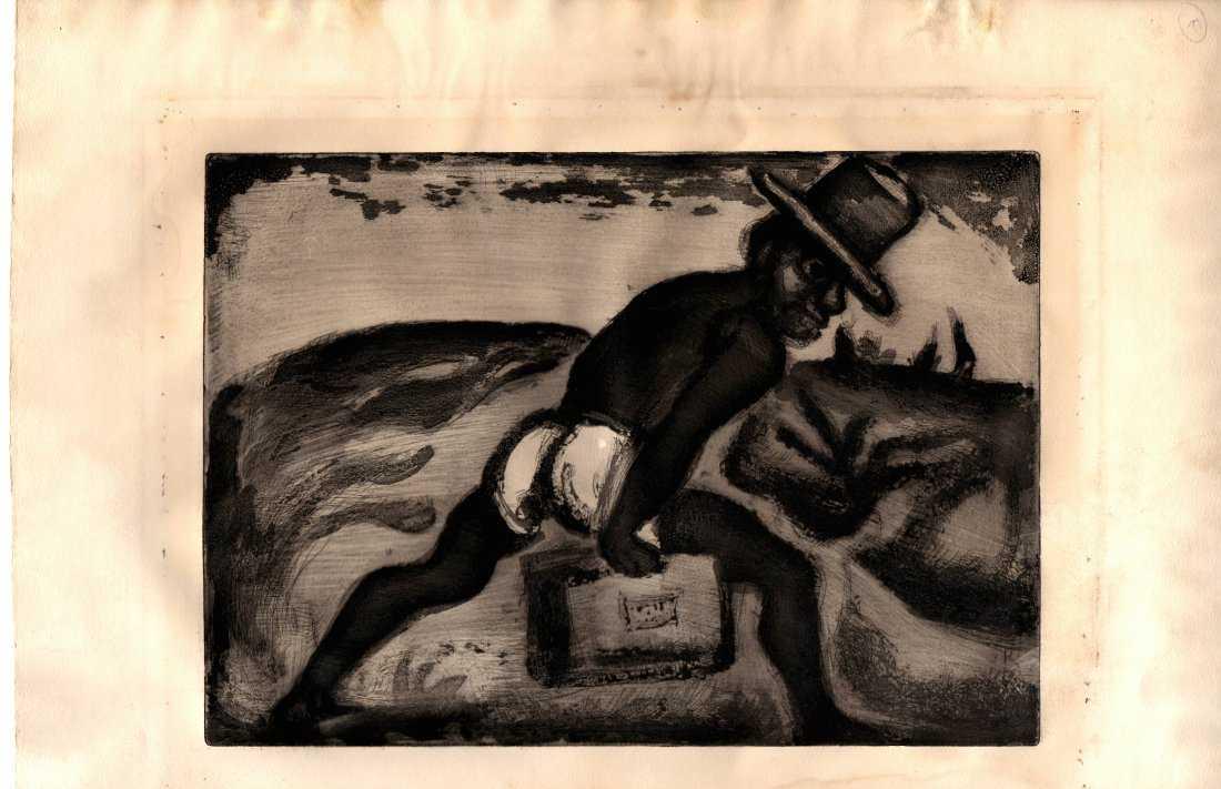 Georges Rouault Paris Engraving: Georges Rouault Engraving Medium: etching and aquatint on tick paper. Approx Plate Size: 11 3/4 x 8 1/4 - Approx Sheet Size: 17 x 12 3/4 inches. Georges Rouault Painter, etcher and lithographer; born