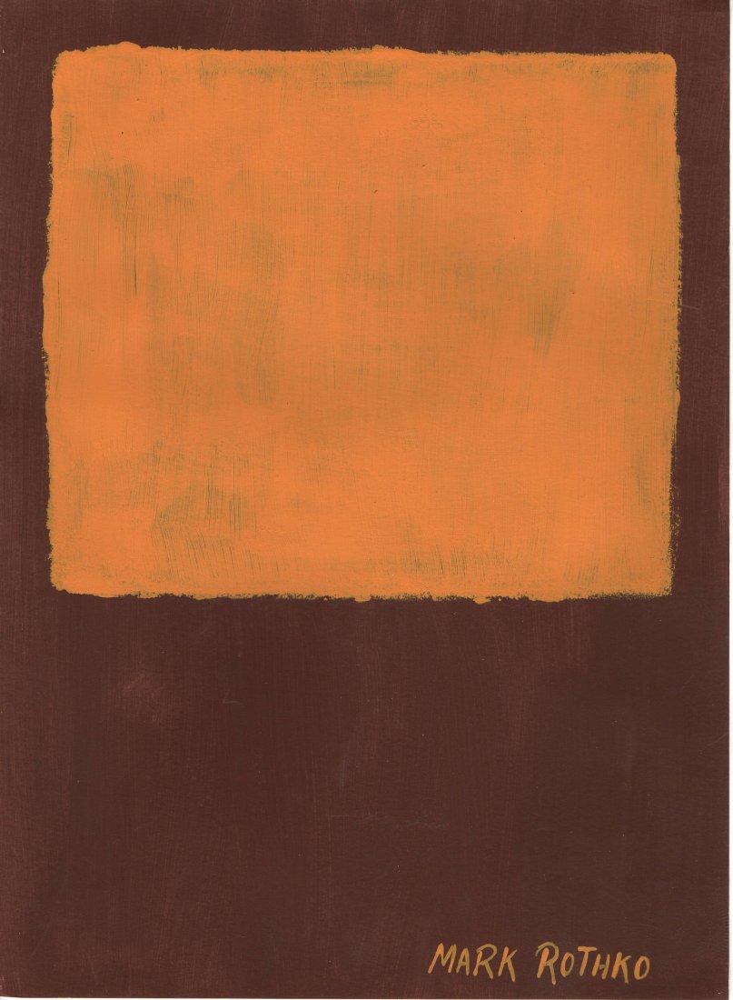 Mark Rothko Painting on Cardboard: Mark Rothko Painting on Cardboard, Horizontal Composition. Signed Mark Rothko. Approx Painting Size: 11 x 15 in. Support: Tick Cardboard. This work is being offered as-is, as in manner of or as after