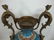 Blue Turquoise Porcelain Vase Lady Handle Bronze Mounts - 5