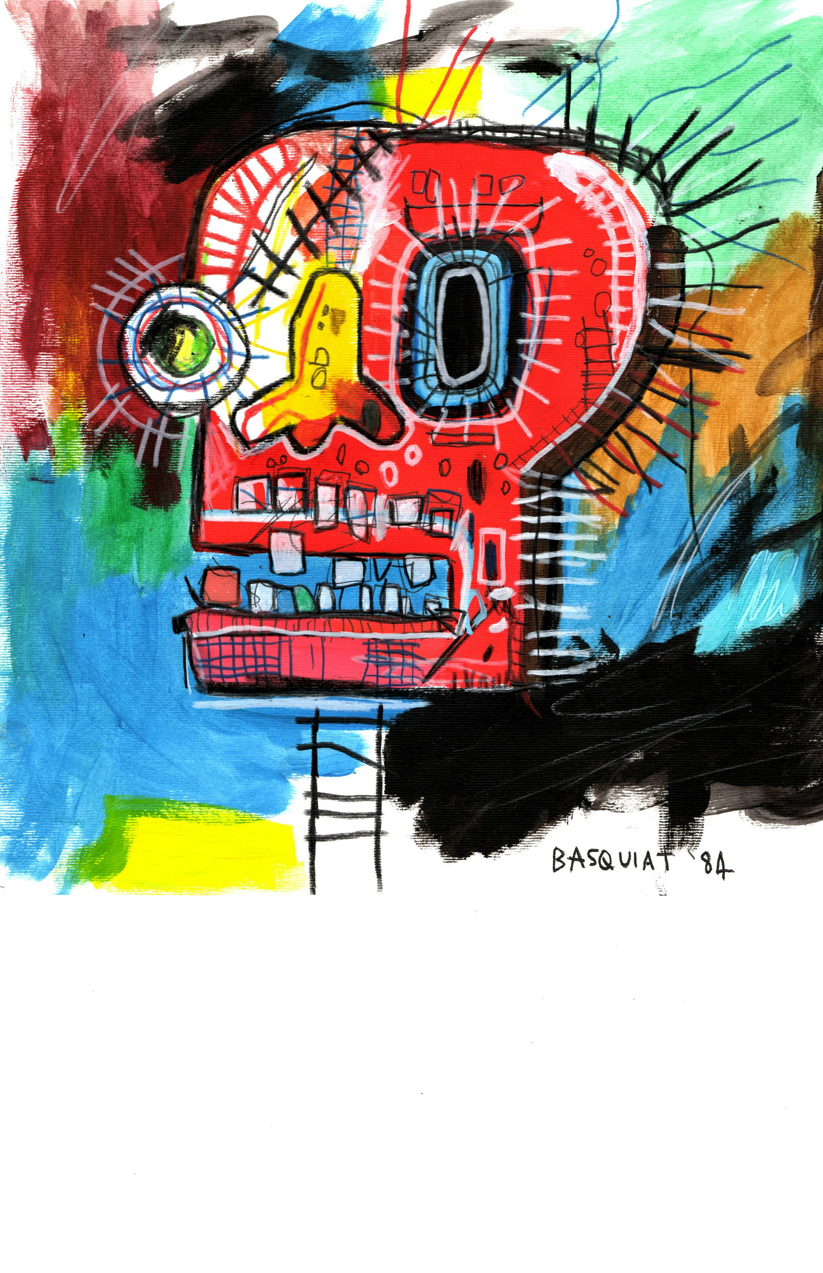 Neo-Expressionism Print on Tick Paper (1 of 1)