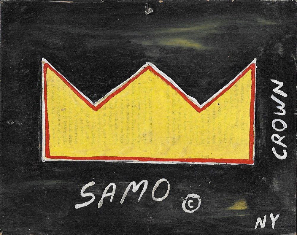 Expressionist NY Mixed Media Painting on Cardboard (1 of 2)