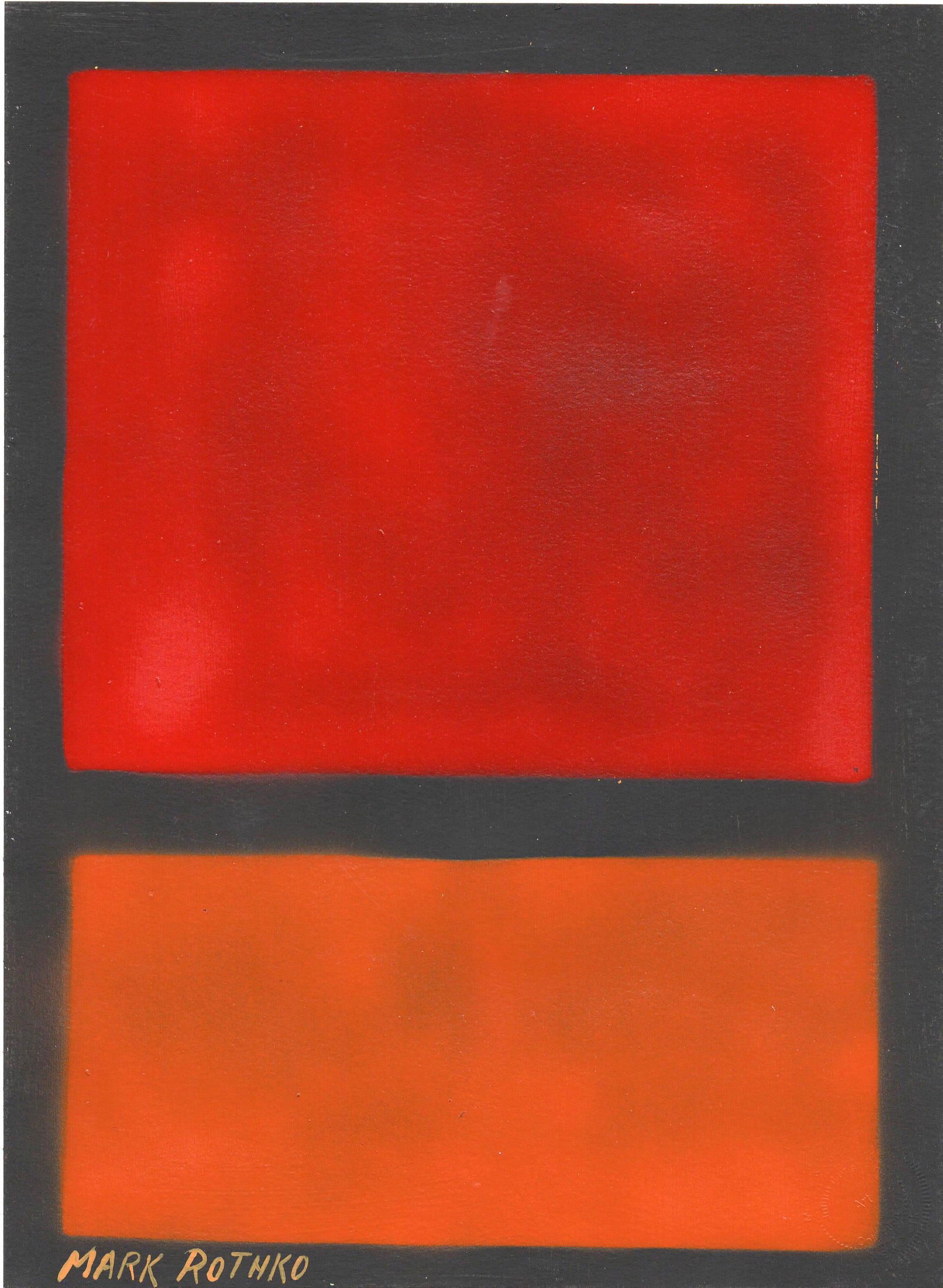Mark Rothko Painting on Cardboard, Horizontal Compositi: Mark Rothko Painting on Cardboard, Horizontal Composition. Signed Mark Rothko. Approx Painting Size: 11 x 15 in. Support: Tick Cardboard. This work is being offered as is in manner of or as after the