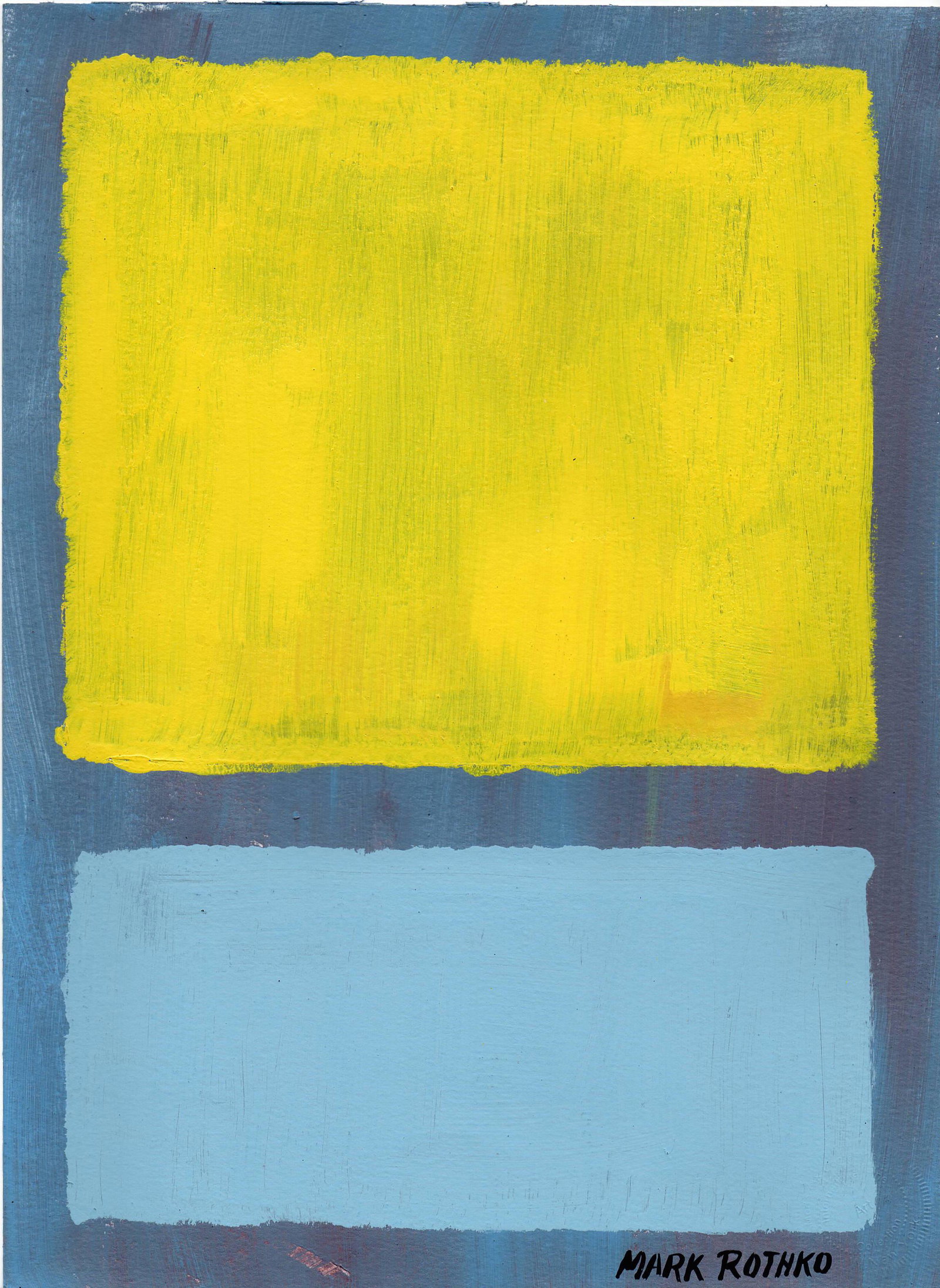 Mark Rothko Painting on Cardboard, Horizontal Compositi: Mark Rothko Painting on Cardboard, Horizontal Composition. Signed Mark Rothko. Approx Painting Size: 11 x 15 in. Support: Tick Cardboard. This work is being offered as-is, as in manner of or as after