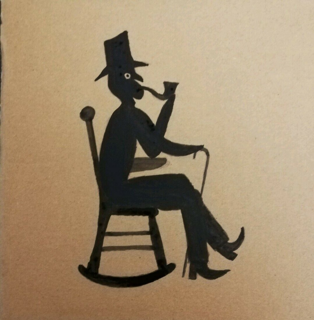 Bill Taylor Outsider Artist Painting: Bill Taylor Outsider Artist Painting. Size: 8 x 8 inches. Watercolor on cardboard.This work is being offered as-is, as in manner of or as after the artist. William "Bill" Traylor (April 1, c. 18