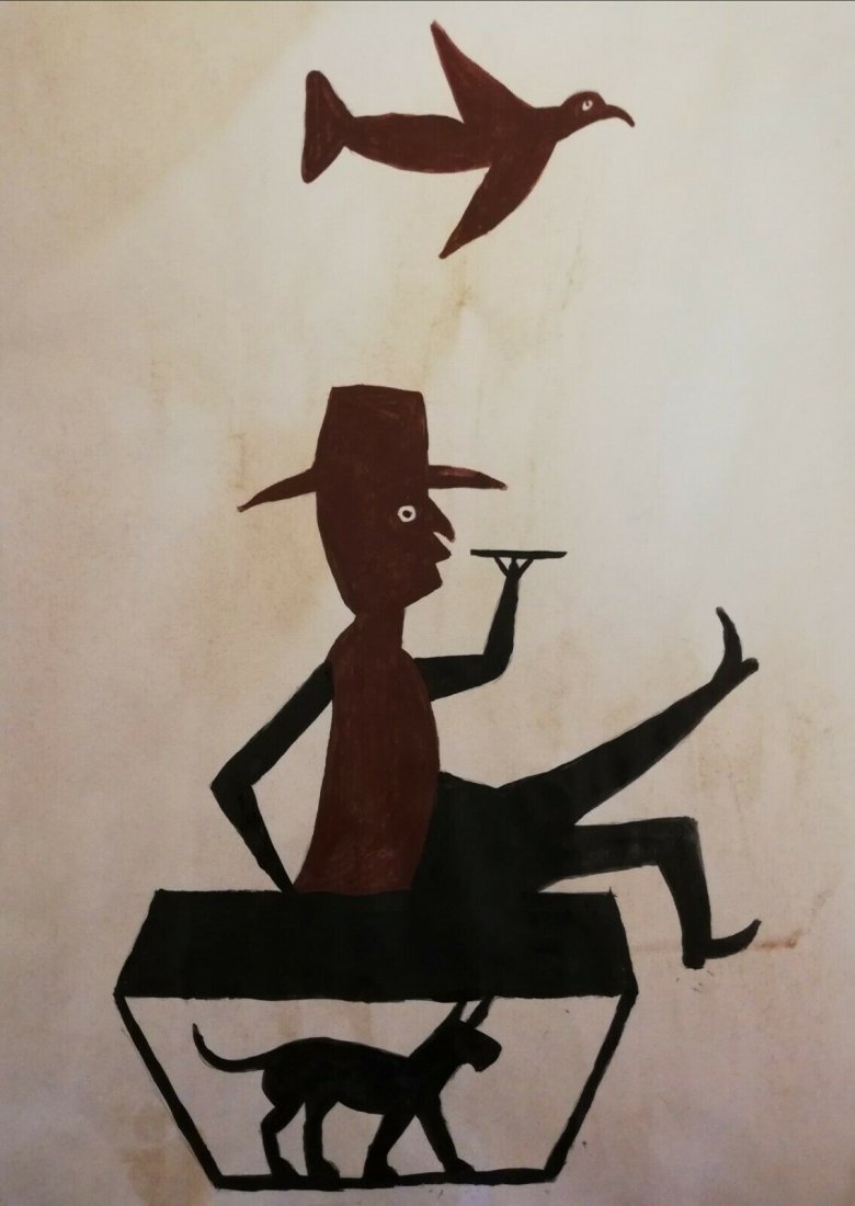 Bill Taylor Outsider Artist Painting on Paper: Bill Taylor Outsider Artist Painting on Paper. Size: 11 x 8 inches. Watercolor on paper.This work is being offered as-is, as in manner of or as after the artist. William -Bill- Traylor (April 1, c.