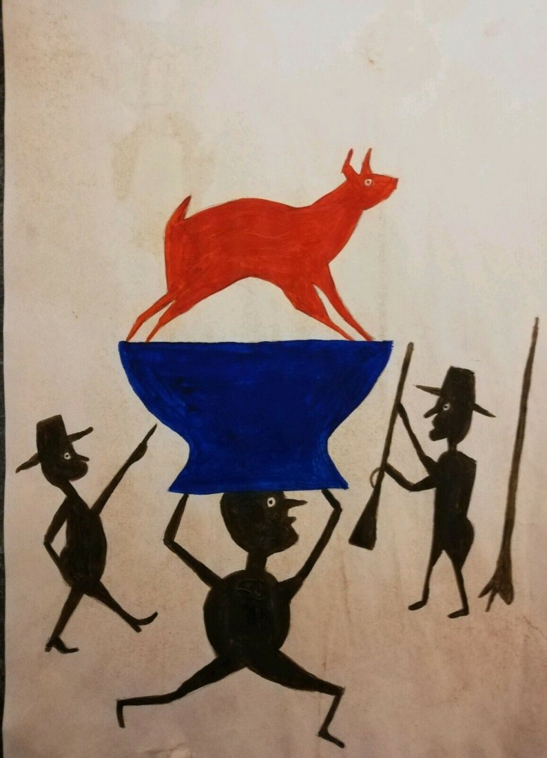 Bill Taylor Outsider Artist Painting on Paper: Bill Taylor Outsider Artist Painting on Paper. Size: 11 x 8 inches. Watercolor on paper.This work is being offered as-is, as in manner of or as after the artist. William -Bill- Traylor (April 1, c.