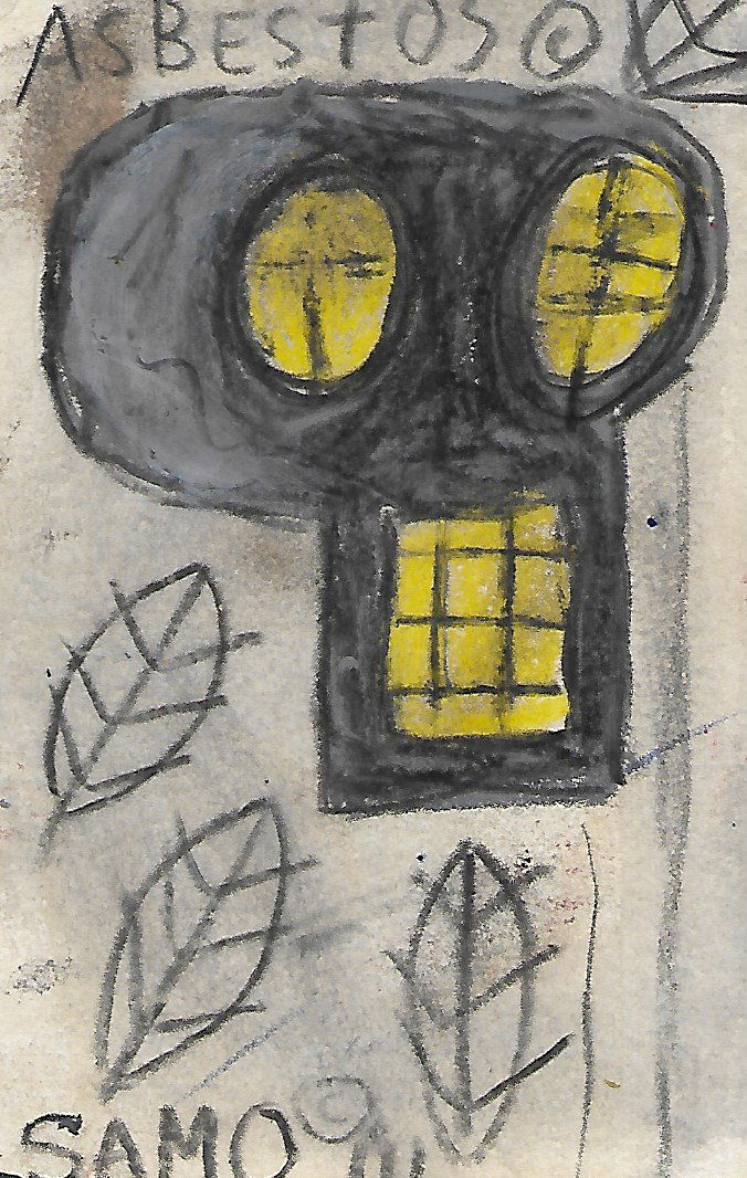 JMB Signed - ASBESTOS - Small Painting Postcard. (1 of 2)