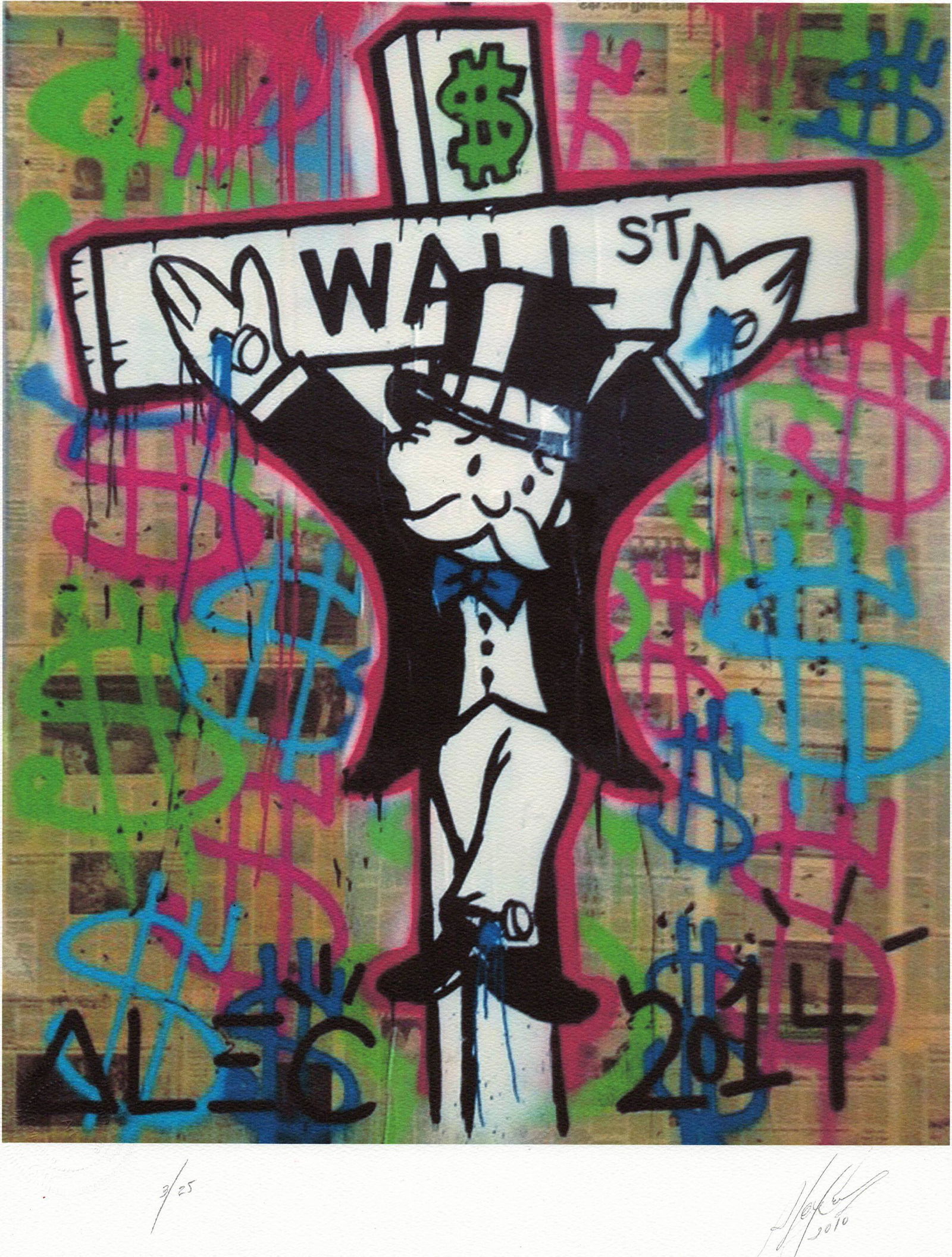 Pop Art Lithograph Print Wall Street Art Print Monopoly (1 of 1)