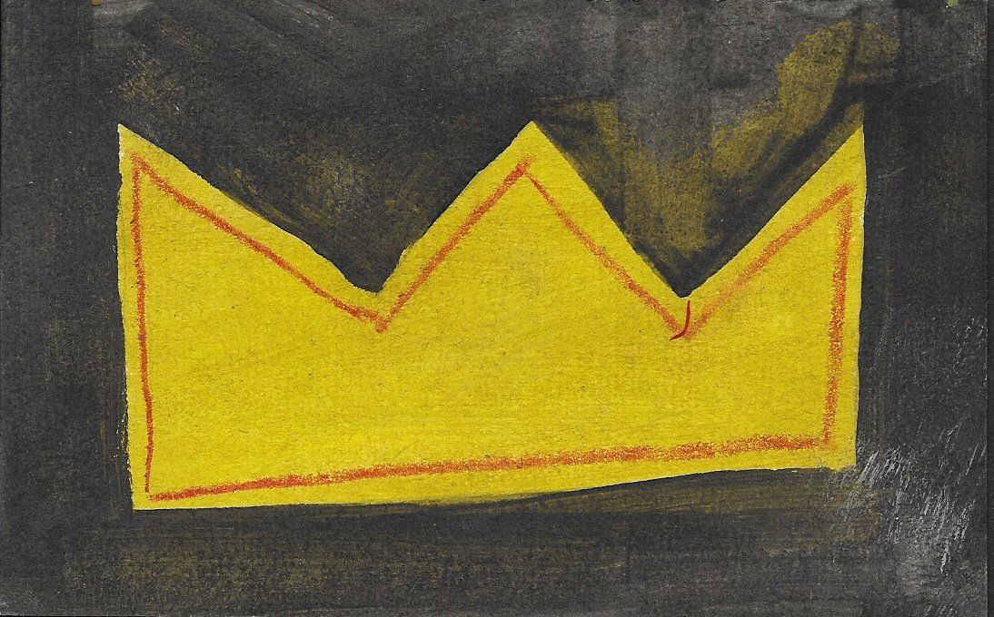 JMB SIGNED - SAMO - SMALL PAINTING POSTCARD (1 of 2)