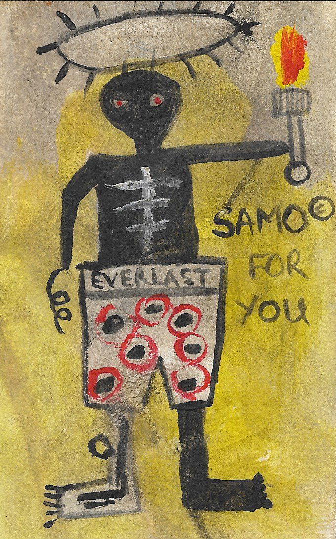 JMB SIGNED - EVERLAST SAMO - SMALL PAINTING POSTCARD: JMB SIGNED - EVERLAST SAMO - SMALL PAINTING POSTCARD. GOOD CONDITION