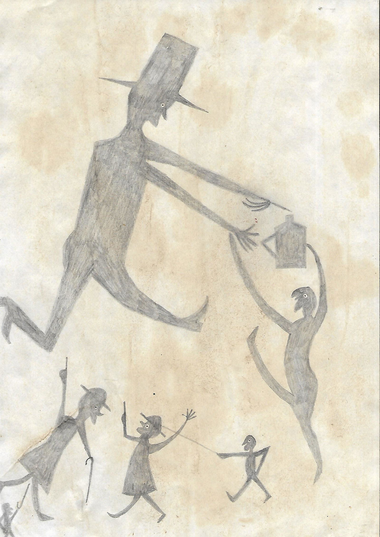 Bill Taylor Outsider Artist Painting on Paper: Bill Taylor Outsider Artist Painting on Paper. Size: 11 x 8 inches. Watercolor on paper.This work is being offered as-is, as in manner of or as after the artist. William -Bill- Traylor (April 1, 1853�