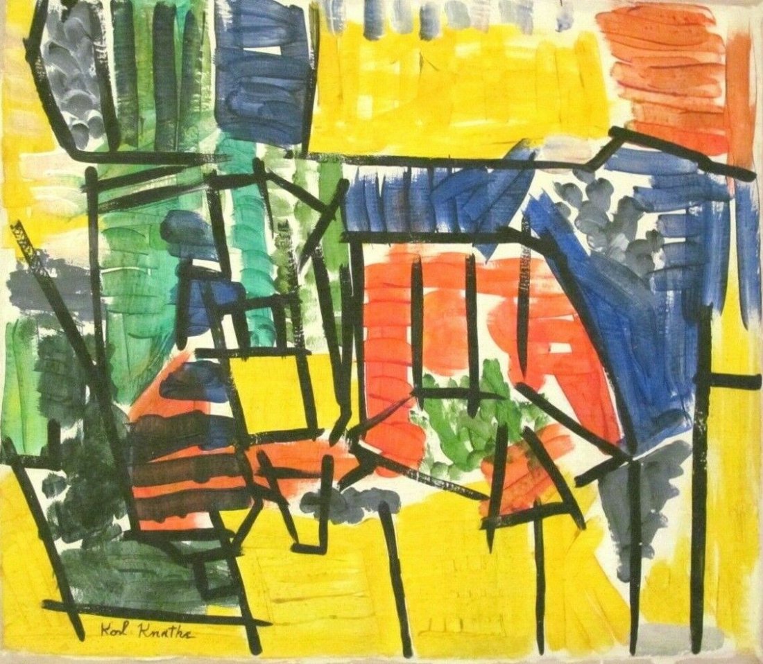 Signed Karl Knaths 20th Century Modern Painting: Signed Karl Knaths 20th Century Modern Painting on Canvas.Painting size: 19.5 x 16.5 inches. No coa,no supporting papers,sold in the manner of, from the school of-as is.Good condition. See Photos