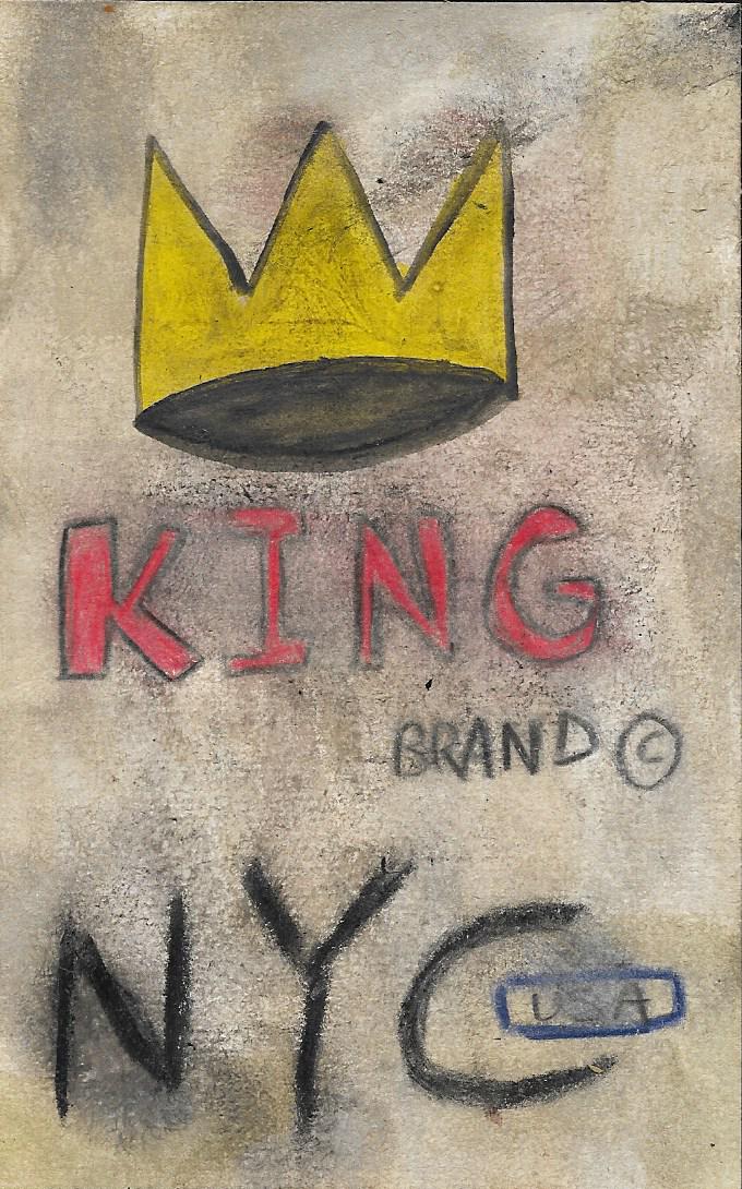 JMB SIGNED - KING NYC - SMALL PAINTING POSTCARD. GOOD C (1 of 2)
