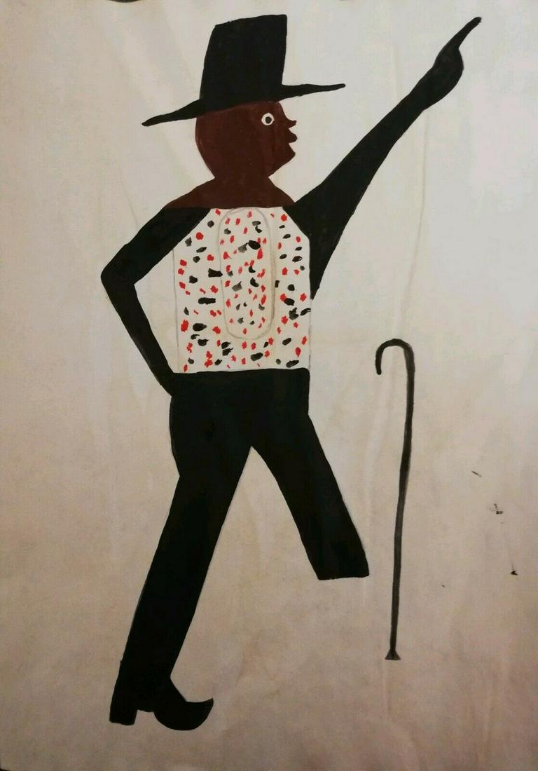 Bill Taylor Outsider Artist Painting on Paper: Bill Taylor Outsider Artist Painting on Paper. Size: 11 x 8 inches. Watercolor on paper.This work is being offered as-is, as in manner of or as after the artist. William -Bill- Traylor (April 1, 1853�