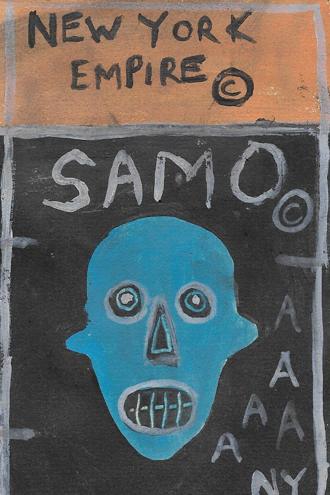 JMB SIGNED -  SAMO - SMALL PAINTING POSTCARD. GOOD COND (1 of 2)