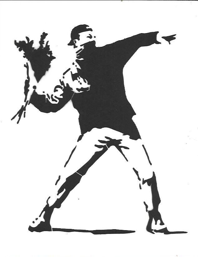 Banksy, Spray Paint Stencil on Thick Paper: Banksy, Spray Paint Stencil on Thick Paper: Approx Size: 8 1/2 x 11 inches. Good condition. See photos.N0:58903. UK